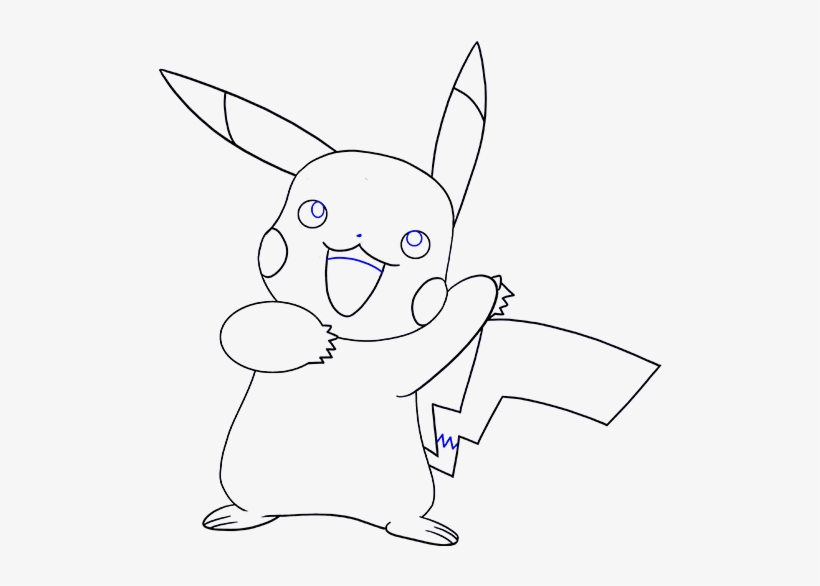 Drawn Pikachu Basic - Pikachu, transparent png download