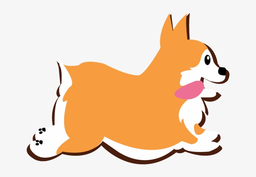 Corgi - Running Dog Cartoon Png Transparent PNG - 864x864 - Free