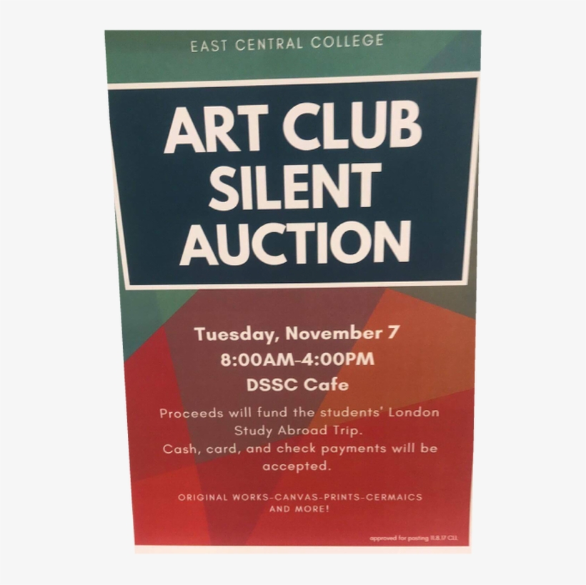 Ecc Art Students Host Art Sale To Raise Funds For Study - Sign, transparent png download