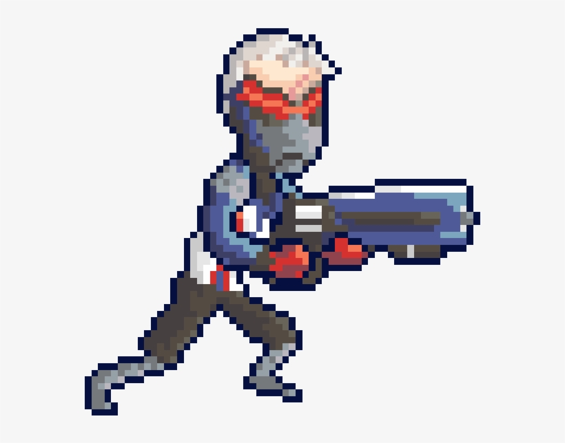 5l3tzk1 - Soldier 76 Pixel Gif, transparent png download