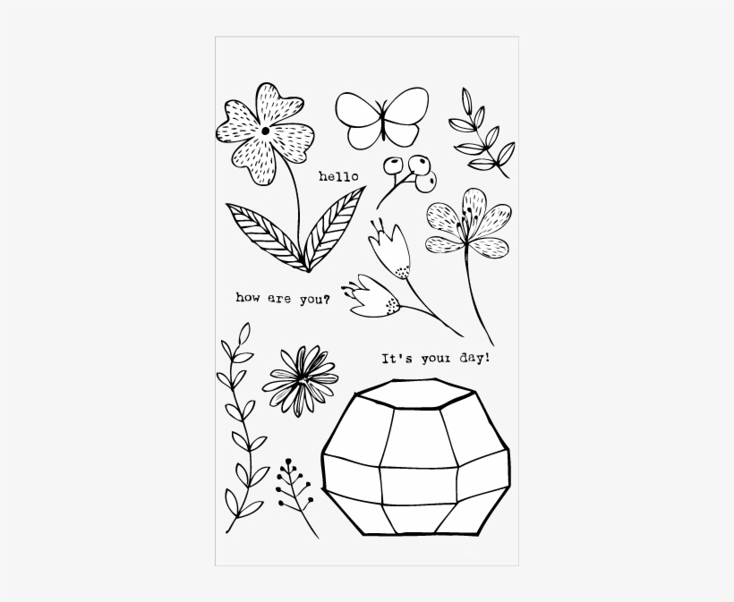 20129 Octagon Greenhouse Set - Office Supplies Flora & Fauna Clear Stamps 4"x6", transparent png download