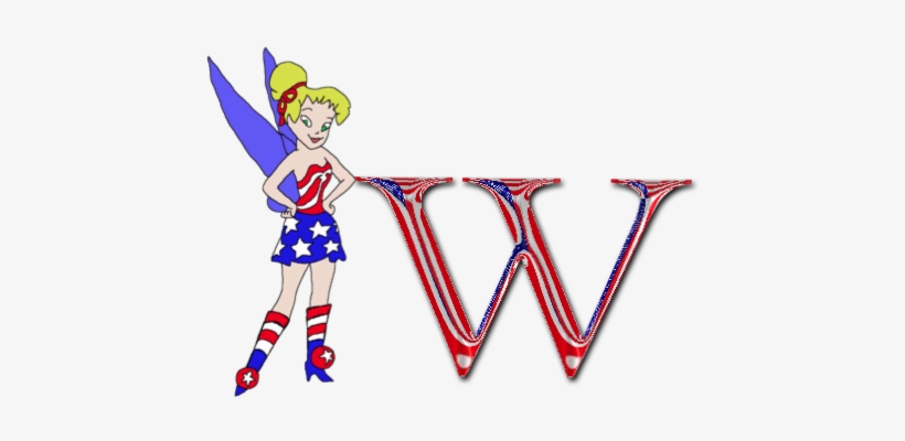 Tinkerbell, Tinker Bell, Usa, American Flag, Free Alphabet, - Times New Roman Png, transparent png download