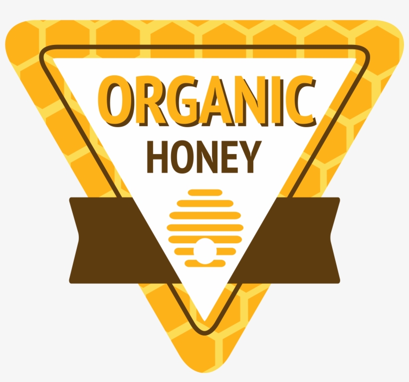 Bee Label Logo Triangle - Bee Honey Label, transparent png download