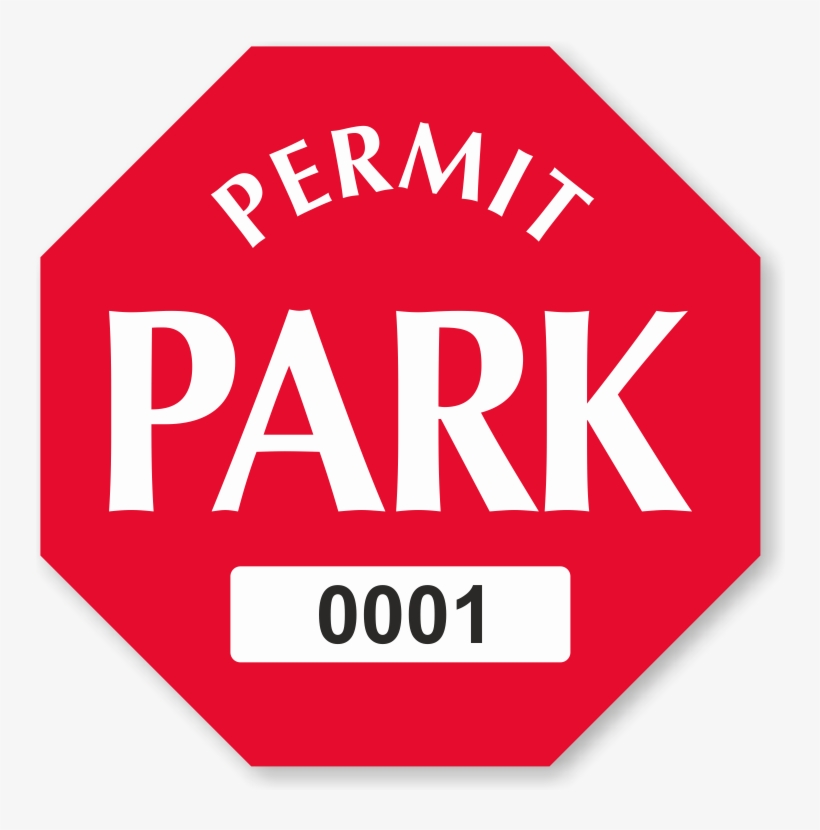 Permit Park Octagon Shaped Sticker - Hoa No Over Night Parking Lot Signs, transparent png download