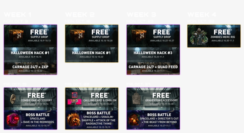 Calendar Of Events - Infinite Warfare Halloween Event, transparent png download