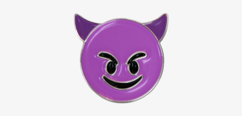 Devil Emoji Pin Badge - Smiley, transparent png download