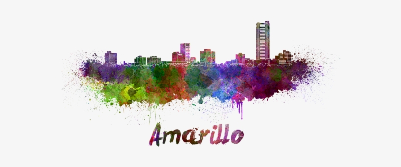 Bleed Area May Not Be Visible - Aamarillo Skyline Im Watercolor Grußkarte, transparent png download