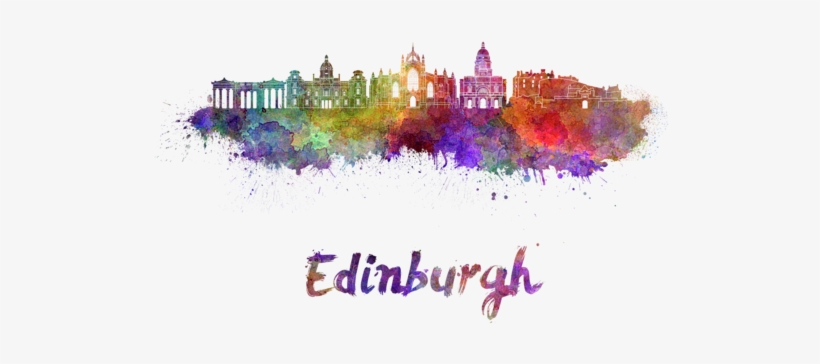 Click And Drag To Re-position The Image, If Desired - Edinburgh Skyline Watercolor, transparent png download