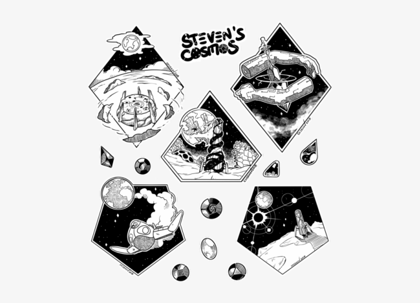 Steven Cosmos Stickers - Stickers Black And White, transparent png download