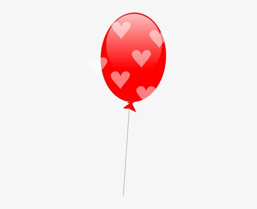 Red Balloon With Hearts, transparent png download