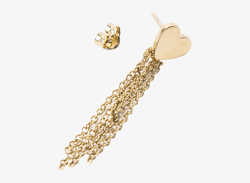 Imagen De Single Broken Filled Heart Multi Chain Earring - Caterpillar, transparent png download