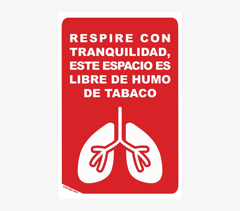 Aviso Senal Libre De Humo Tripsign - Graphic Design, transparent png download