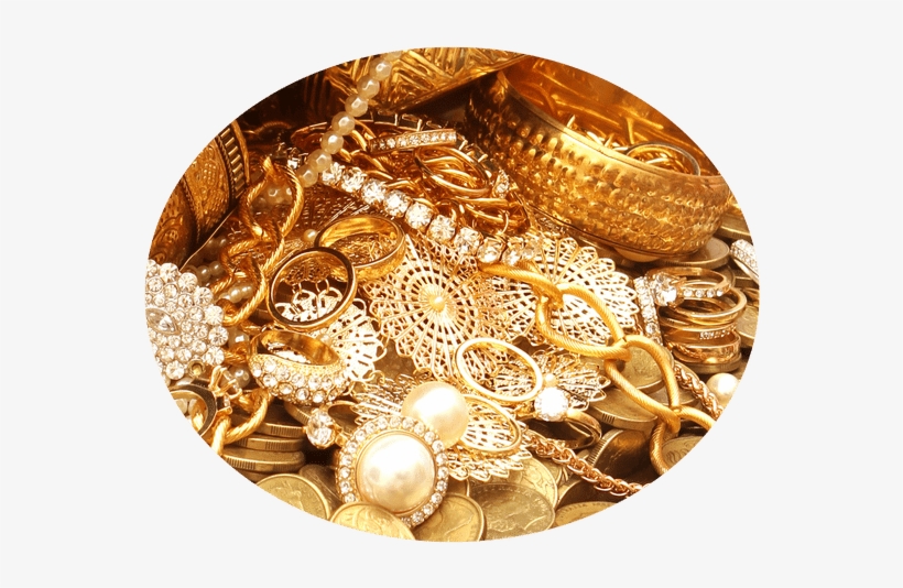 Just Clean Out Your Jewelry Box Broken Chains, Old - Gold And Jewels Treasure, transparent png download