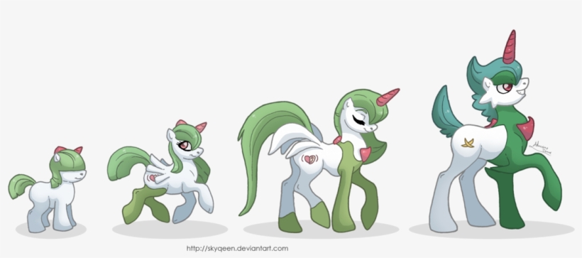 Snivy, Servine And Serperior In Mlp Style La Familia - Cartoon, transparent png download