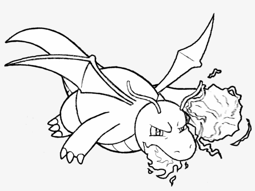 Search For Oni At - Black And White Dragonite Png Art, transparent png download