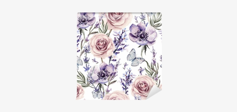 Watercolor Pattern With The Colors Of Lavender, Roses - Sunday Rose Sun-f01, Dámske Hodinky, transparent png download