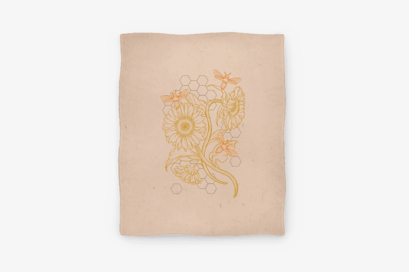 Honeybees & Sunflowers Blanket - Towel, transparent png download