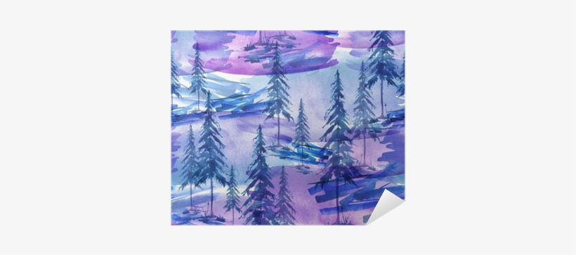 Seamless Watercolor Pattern, Background - Tree, transparent png download
