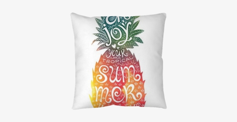 Bright Colors Hand Drawn Watercolor Pineapple Silhouette - Poster, transparent png download