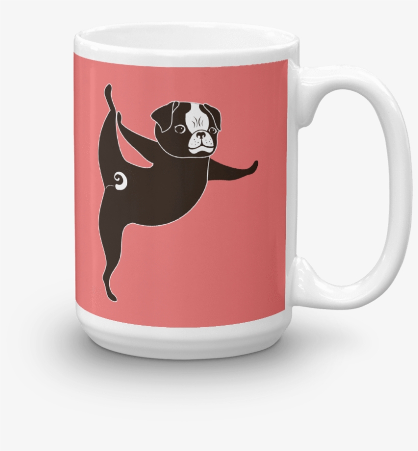 Yoga Pug 'tippy Toes' Mug - Mug, transparent png download