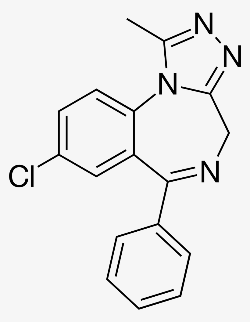 File - Alprazolam Structure - Svg - Alprazolam Structure, transparent png download