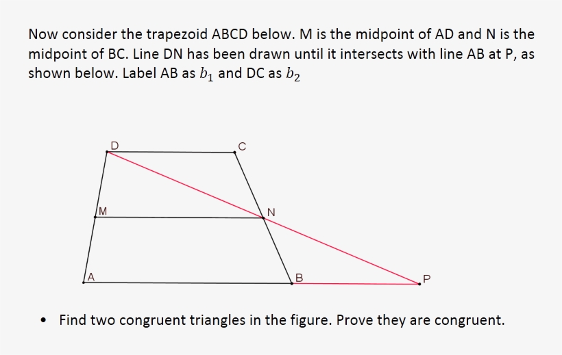 Trapezoid Midsegment Proof - Trapezoid, transparent png download