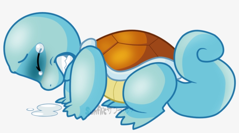 Squirtle By Sunflic On Deviantart Vector Black And - Sad Squirtle, transparent png download