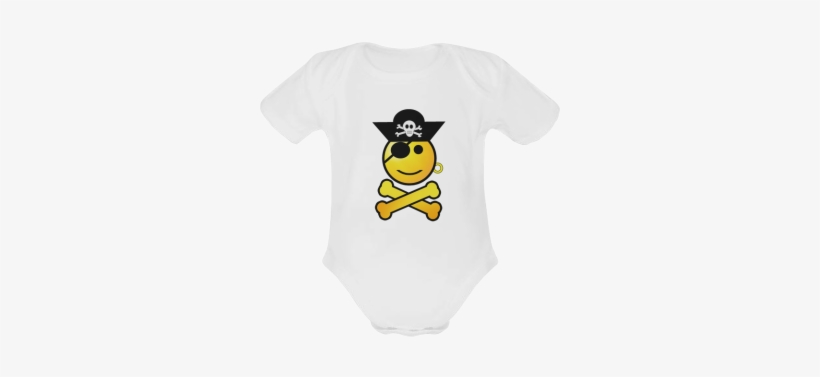 Smiley Emoji Baby Powder Organic Short Sleeve One Piece - Pirate Day Drinking Glass, transparent png download