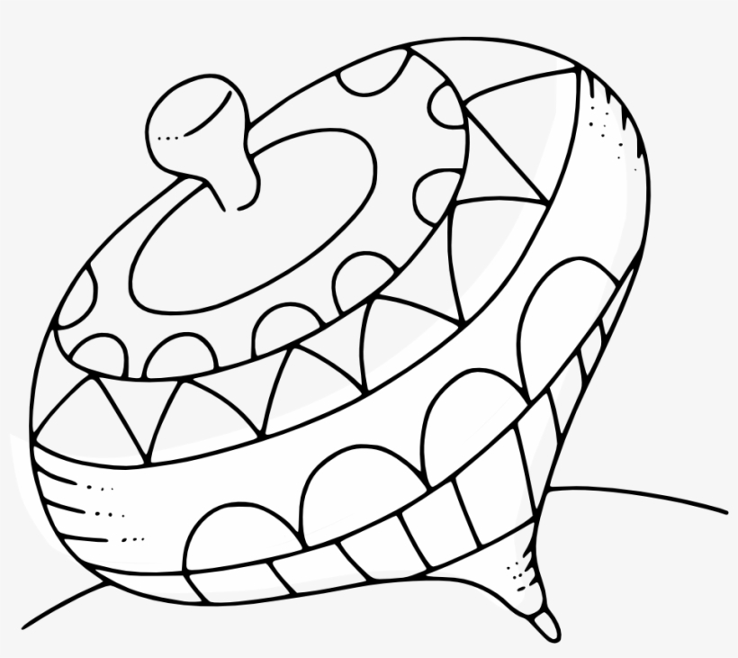 Clip Black And White Huge Freebie - Spinning Top Clipart Black And