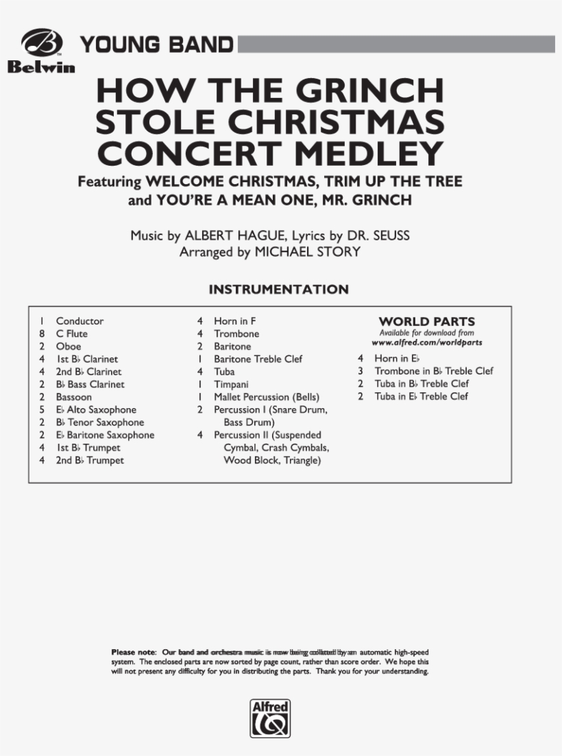 How The Grinch Stole Christmas - Caribbean Christmas Music Sheet Michael Story, transparent png download