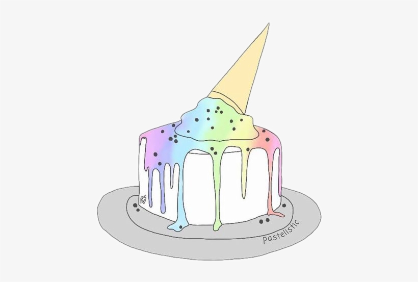 Torta Pastel Helado Arcoiris Pasteldehelado Emoji Emoji - Ice Cream Cake, transparent png download
