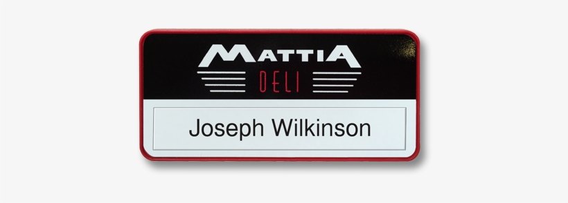 H Plastic Name Badge Red Frame Self Naming C07, transparent png download