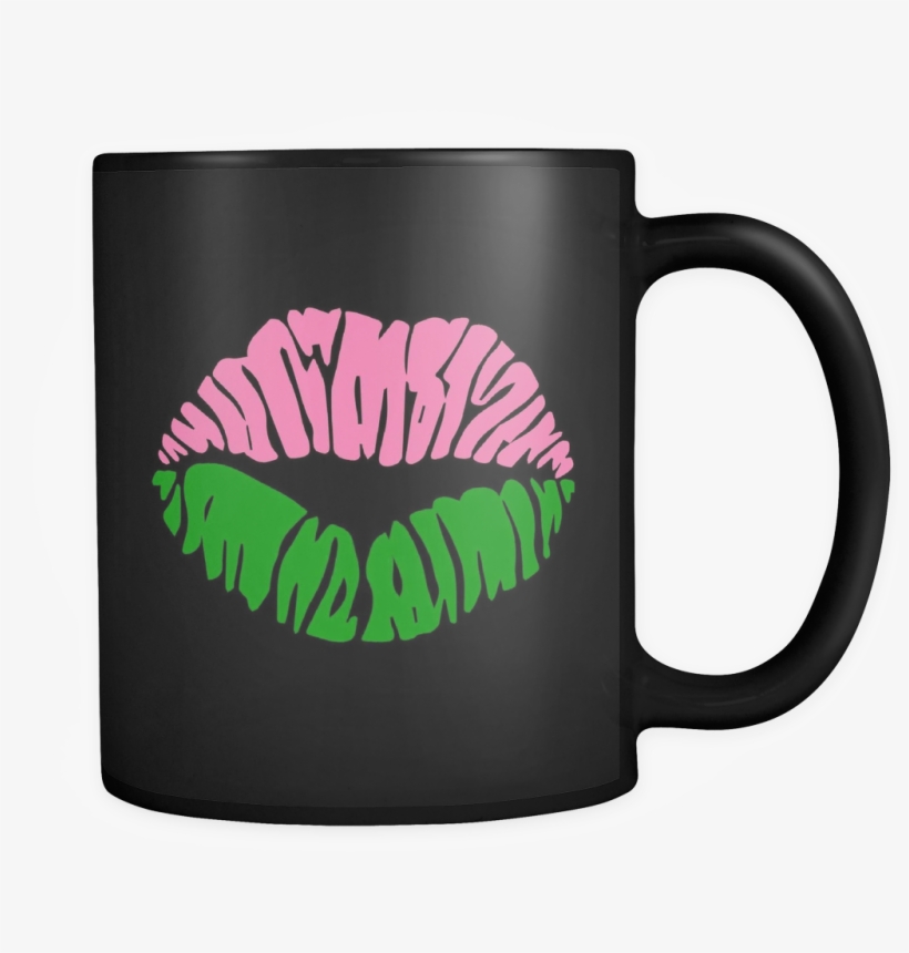 Pink And Green Lips Mug - Mug, transparent png download