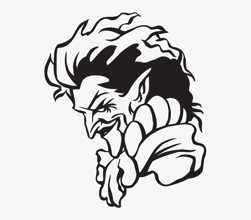 Drawing, Clown, Pointed, Ears, Scary, Smirk, Point - Clown Sticker 11, transparent png download