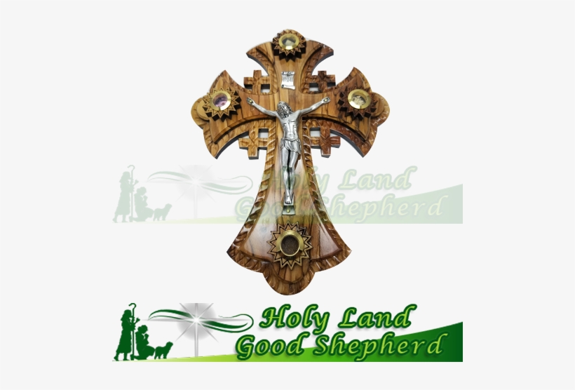 Olive Wood Handicraft Cross - Mother Of Pearl The Holy Land, transparent png download