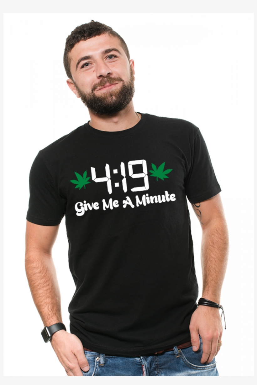 19 Give Me A Minute Mens T-shirt Funny Smoking Marijuana - Alice In Wonderland Black And White T Shirt, transparent png download
