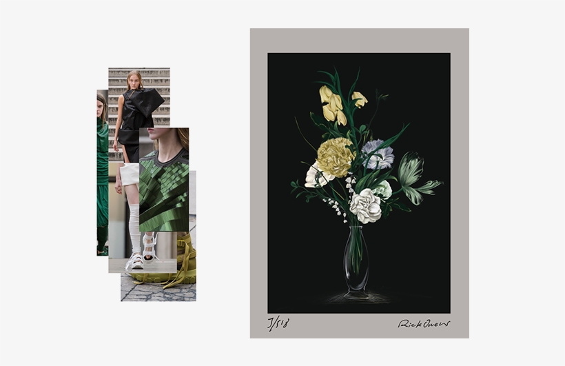 Rick Owens S/s18 Bouquet Illustration Series, Spiros - Garden Roses, transparent png download