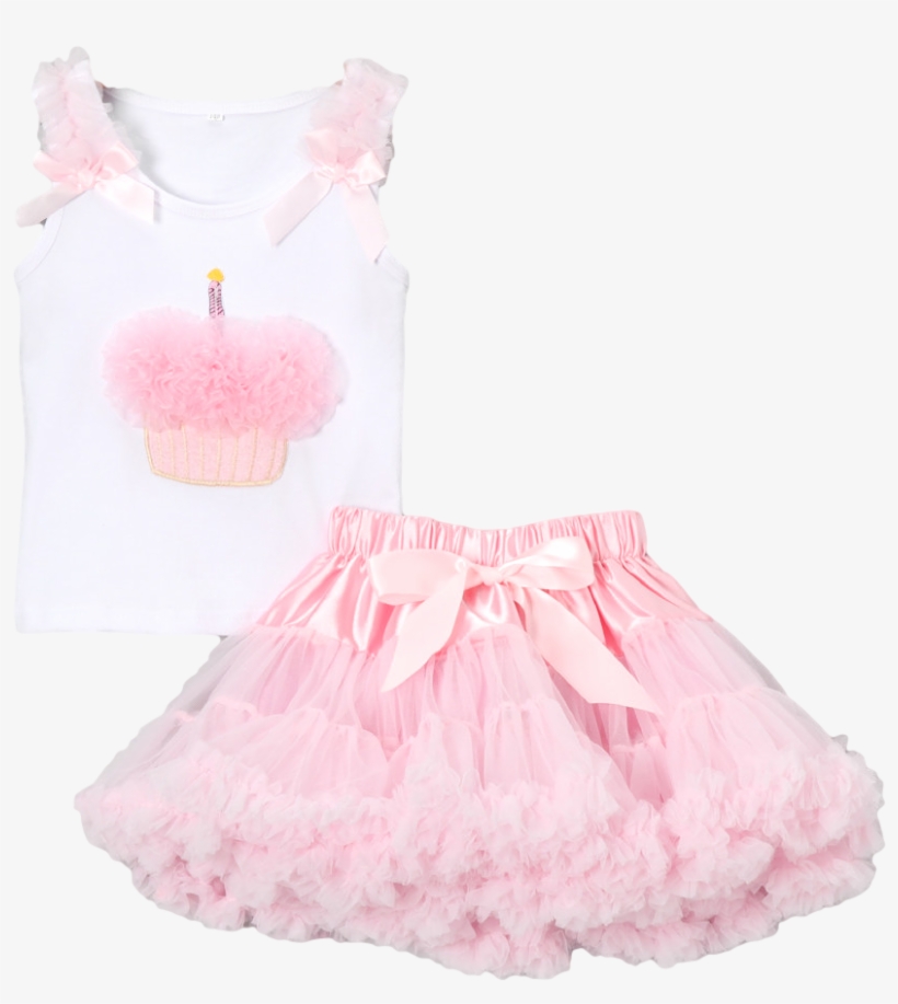 Pink Birthday Cupcake Pettiskirt & Tank Tutu Set - Girl, transparent png download