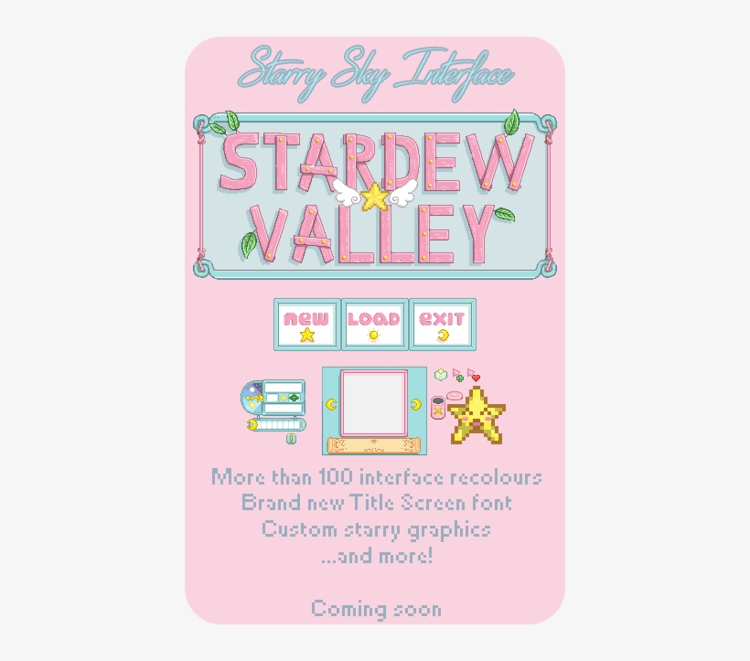 Starry Sky Interface Preview ♡ - Cute Walls Stardew Valley, transparent png download