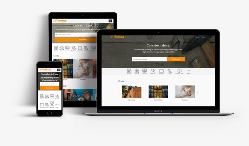 Thumbtack Clone Script - Responsive Web Design, transparent png download