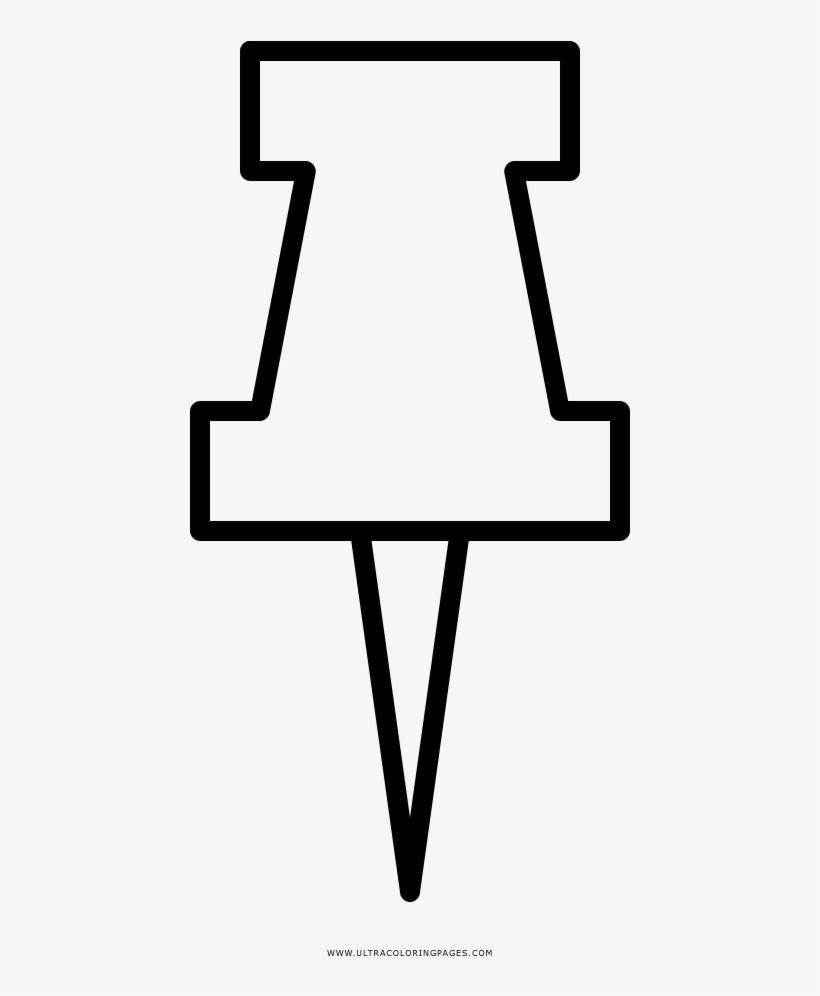 Thumb Tack Coloring Page - Thumbtack, transparent png download