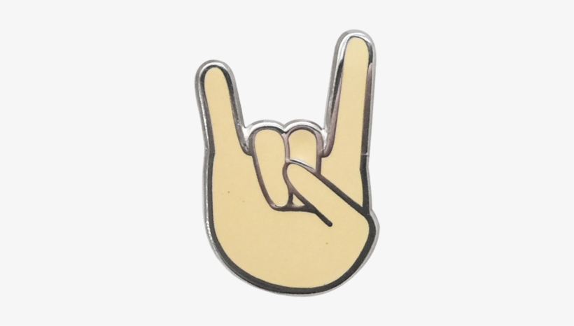 Rock On Emoji Pin - Emoji, transparent png download