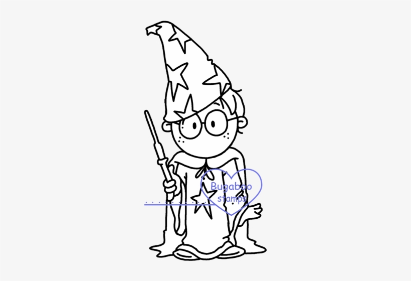 Wizard 6" = Harry Potter Harry With Hat Digital Stamp - Postage Stamp, transparent png download