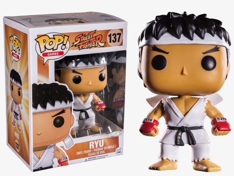 Street Fighter Ryu White Headband Pop Vinyl Figure - Figurine Pop Chun Li, transparent png download