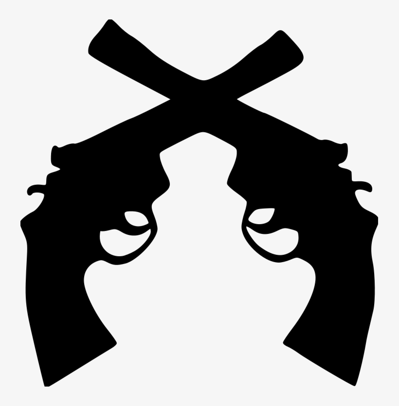 Crossed Pistols Silhouette, transparent png download