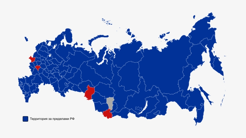 Blue Indicates A Win By Putin, Red A Win By Zyuganov, - Russian Presidential Election Map, transparent png download
