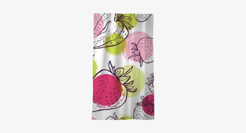 Vector Seamless Pattern With Strawberries And Colorful - Watercolor Painting, transparent png download