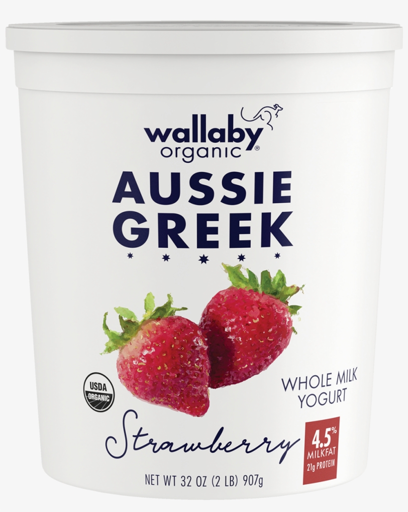 Wallaby Strawberry Organic Whole Milk Greek Yogurt - Wallaby Organic Greek Yogurt Vanilla Bean, transparent png download
