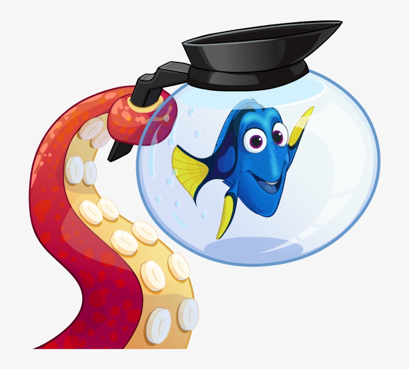 Hanks Tentacle Holding Dory In A Pot Of Water - Dory And The Pipe, transparent png download