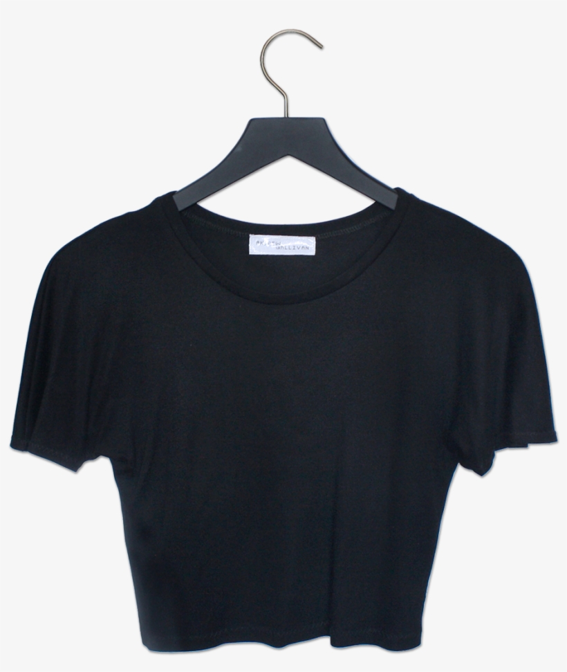 Black Silk T Shirt Crop Blackshirtcrop, transparent png download